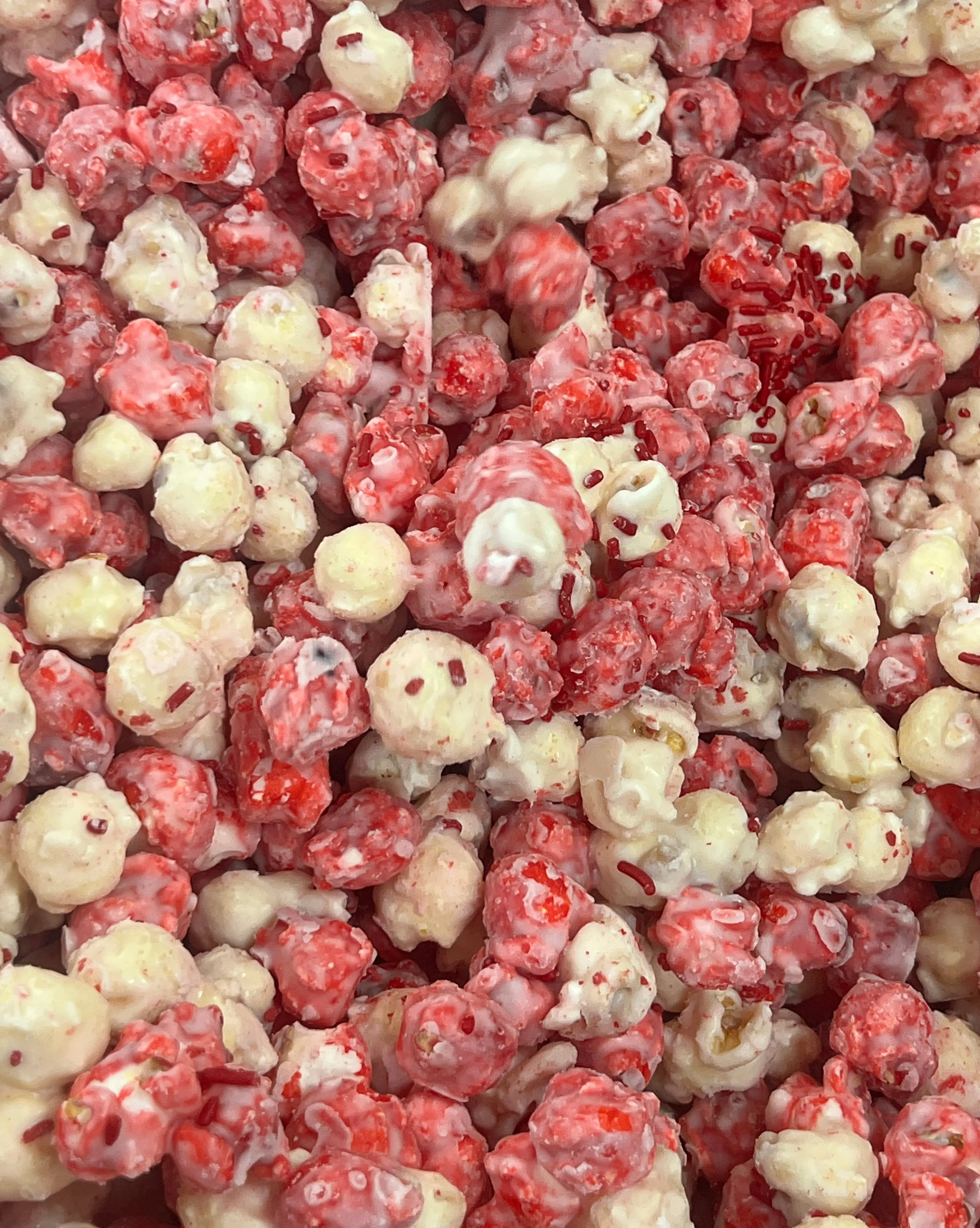 White Choc Peppermint popcorn