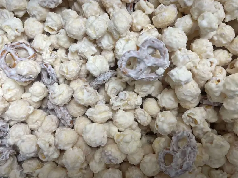 White Chocolate Pretzel popcorn