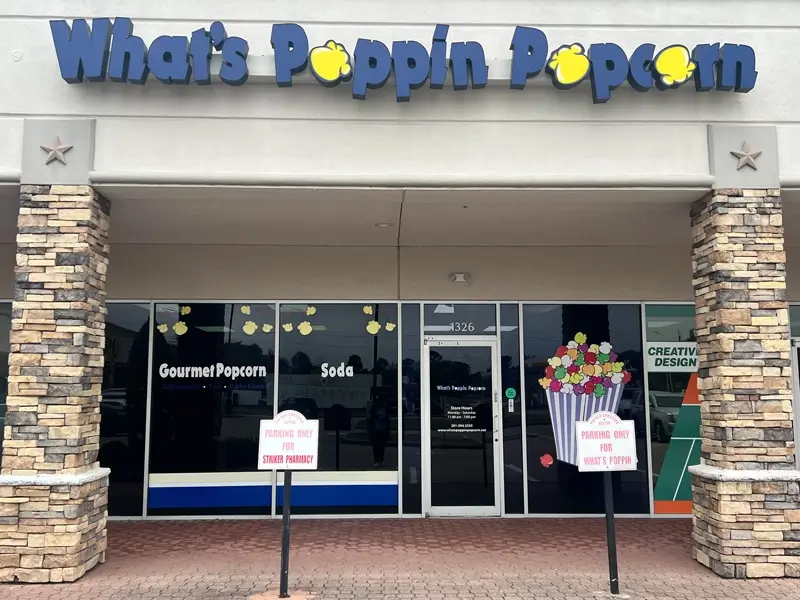 Inside the What's Poppin Popcorn shop in Katy, TX
